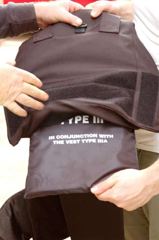 Ceramic Plate Protection Level IV (4) in conjunction with Body Armor level III-A