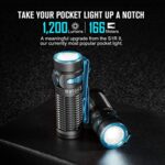Olight Baton3 1,200 Lumens Ultra-Compact Rechargeable EDC Flashlight, Powered by Rechargeable Battery