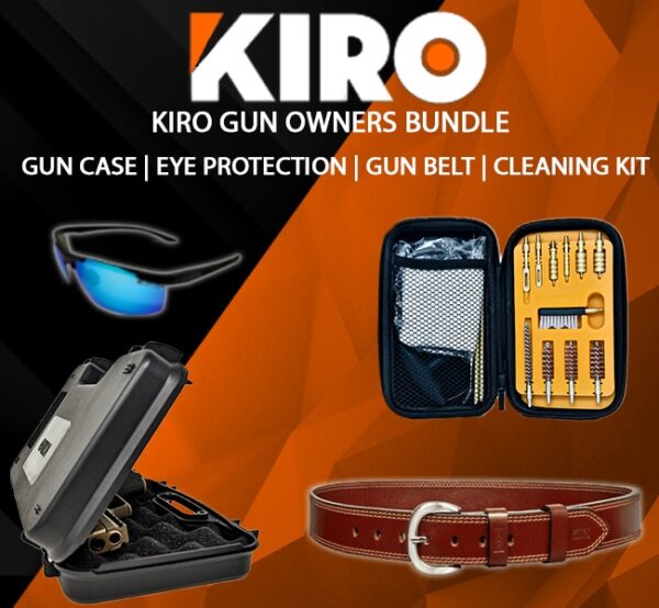 Kiro Premium Gun Owners bundle - Handgun Case, Cleaning Kit, Eye Protection & Gun Belt 1 Kiro Premium Gun Owners bundle - Handgun Case, Cleaning Kit, Eye Protection & Gun Belt