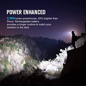 Olight Perun 2 2500 Lumens Rechargeable Headlamp, Multi-Functional Right Angle MCC Waterproof Flashlight