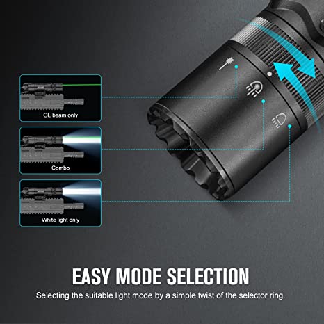 Olight Odin GL Mini 1000 Lumens Picatinny Rail Mounted Rechargeable Tactical Flashlight with Green Beam and White LED Combo 5 Olight Odin GL Mini 1000 Lumens Picatinny Rail Mounted Rechargeable Tactical Flashlight with Green Beam and White LED Combo